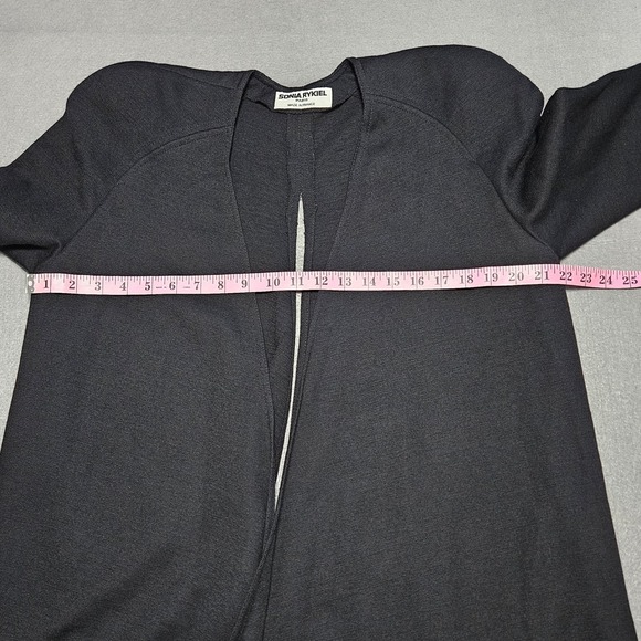 Sonia Rykiel Paris Womens Open Front Cape 100% Wool Slit Back Long Sleeves Black - Picture 5 of 9